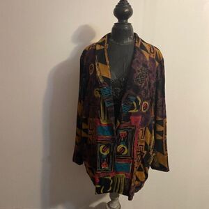 Kensington Square Vintage 1980's Artist multi-color blazer, size Large
